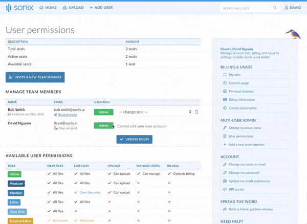 Sonix - How to add a new user to your premium plan for multi-user access and collaboration Multi-user access and collaboration in Sonix