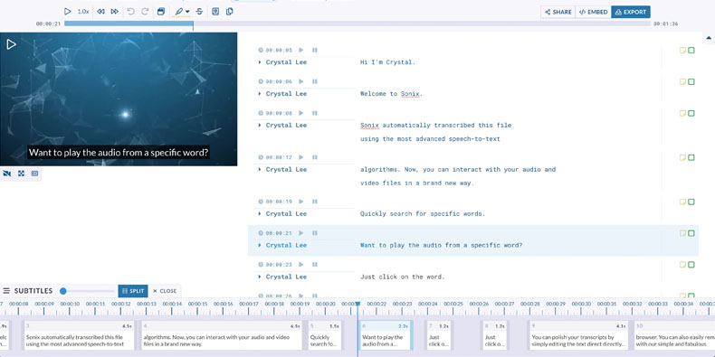 Intuitive timeline makes simple subtitle adjustments easy Our timeline editor allows you to make quick adjustments to your subtitles