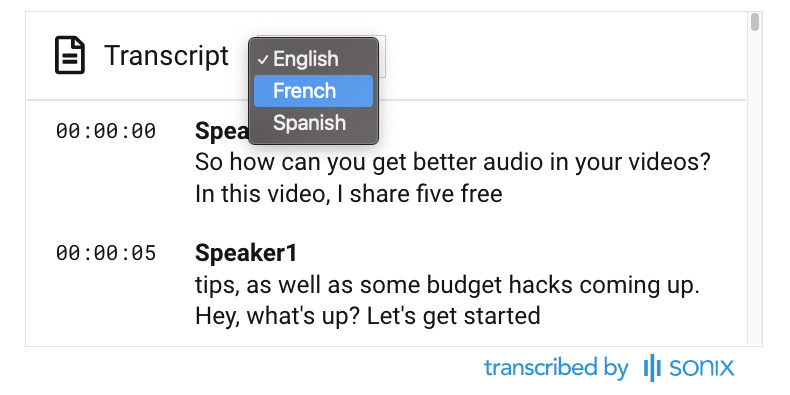 Edit, share, and search transcripts from anywhere Edit and polish translations from within the Sonix Editor