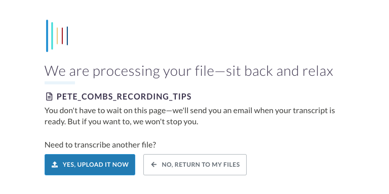 Step 4: Grab some coffee. Our artificial intelligence algorithms will convert your MP3 to text. Step 4: Sonix does all the work. Our servers will extract the audio from your MP3 file and convert it to text.